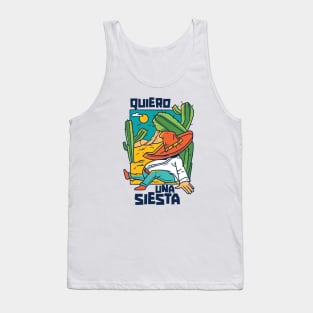 Quiero Una Siesta // Funny Sleeping Mexican Taking a Nap Tank Top